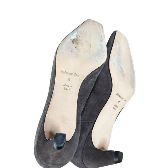Reformation Roberta Brown Suede Ankle Boots Kitten Heel Size 6 Chelsea Style - Picture 11 of 12